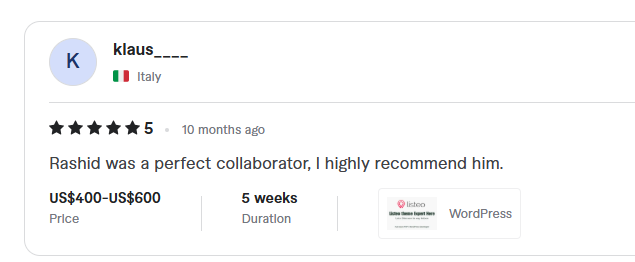 Client review screenshot 4