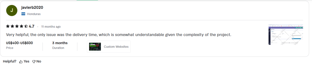 Client review screenshot 204